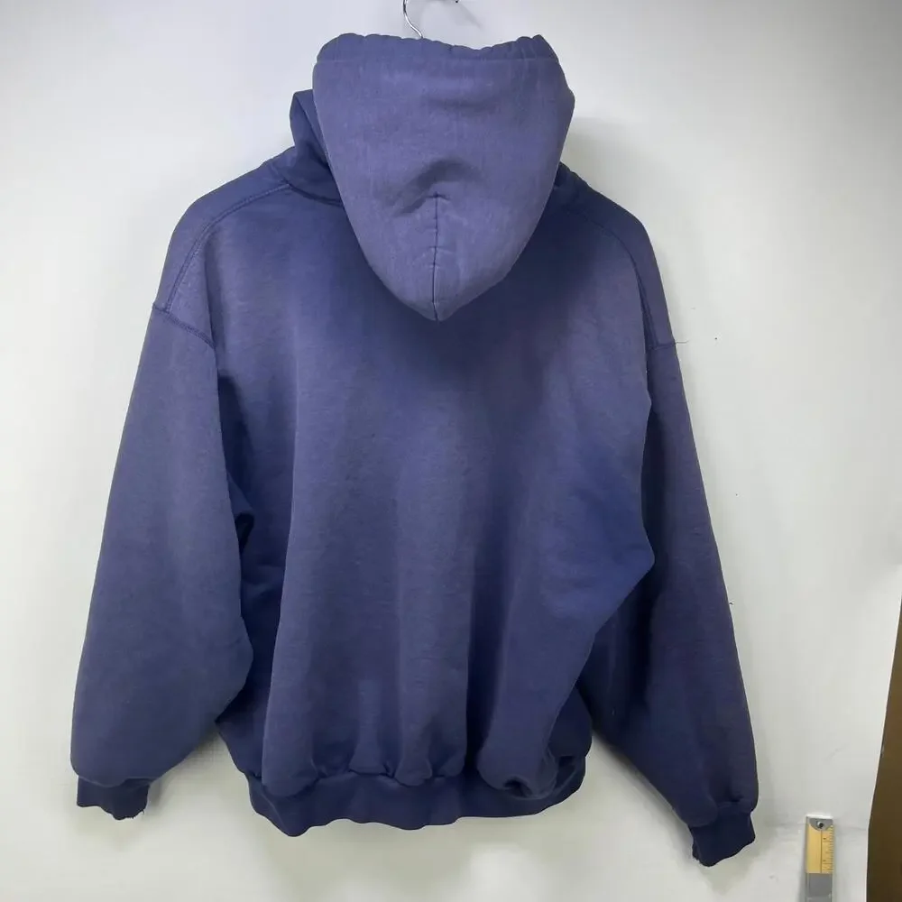 Vintage 90s Carhartt Sun Faded Zip Up Hoodie Large Thermal - Picture 9 of 11